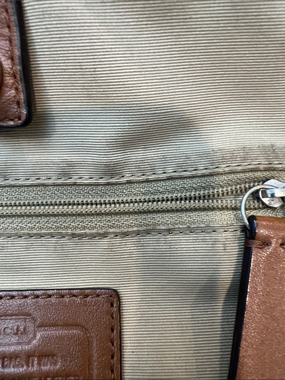 Coach Cream and Brown Leather Two-Tone Tote - Picture 15 of 15